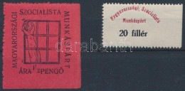 1919 Magyarországi Szocialista Munkáspárt 2 Db Klf Pártadó Bélyeg - Sin Clasificación