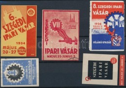 1934-1938 Szegedi Ipari Városok 5 Klf Reklámmatrica - Ohne Zuordnung