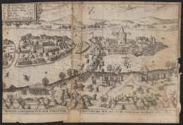 Cca 1602-1620 Tokaj 1565. évi Ostroma, Rézmetszet, Papír, Hieronymus Ortelius 'Chronologia... - Stiche & Gravuren