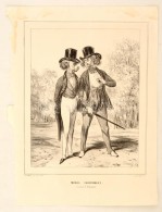 1839 Hihetetlen Divat. Francia KÅ‘nyomatos Rajz, Humoros Grafika. S: Darny. Slightly Racist Caricature  Gavarni... - Prints & Engravings
