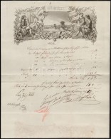 1863 Lithográfiai MÅ±intézet Díszes Levélpapírja, A Fejlécben A... - Estampes & Gravures