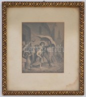 Cca 1840 Gyermekek A Viharban. Rézmetszet Jelzés Nélkül, üvegezett Keretben. Keret... - Stiche & Gravuren