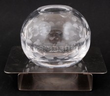 Pöttyökkel Díszített üvegváza, Fém Talapzattal,... - Glass & Crystal