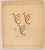 Henry Schjaerven: Ex Libris 25 Bokeiermerker Tegnet Av. Oslo, 1952. Sorszámozott:: 153/400, Dedikált... - Sonstige & Ohne Zuordnung