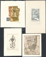 5 Db Vegyes Témájú Ex Libris.  Rézkarc, Papír, Jelzett  / Etched Bookplates - Other & Unclassified