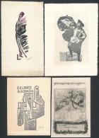 6 Db Vegyes, FÅ‘leg északi Ex Libris.  Rézkarc, Papír, Jelzett  / Etched Bookplates, Mostly... - Other & Unclassified