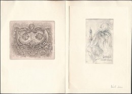 5 Db Vegyes Ex Libris Rézkarc, Papír,  Jelzett  / Etched Bookplates - Other & Unclassified