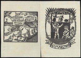 Otto Wirsching (1889-1919): 2 Db Ex Libris, Fametszet, Papír, Jelzett A Dúcon, 11×12... - Other & Unclassified