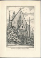 Volkamer, Oswin (1930- ): Thomaskirche, Leipzig, újévi Kisgrafika, Rézkarc, Papír,... - Other & Unclassified