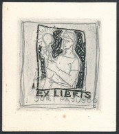 Vive Tolli (1928- ): Ex Libris Juri Pajusoo. Rézkarc, Papír, Pecséttel Jelzett, 6.5×6 Cm - Otros & Sin Clasificación