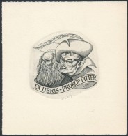 Oskar Thorsen (?-?): Leonardo Da Vinci, Ex Libris Thorsen. Rézmetszet, Papír, Jelzett, 9×7 Cm - Otros & Sin Clasificación