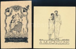 Cca 1936 Takáts Sándor: 2 Db Ex Libris. Fametszet, Papír,  Jelzett A Dúcon. 105x60 Mm - Other & Unclassified