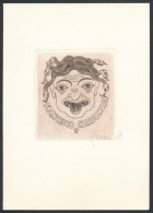 Eugen Schmidt (?-?): Ex Libris Francesco Carbonara. Rézmetszet, Papír, Jelzett, 6×6 Cm - Other & Unclassified