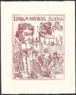 Okas, Evald (1915-2011): Leida Ja Mihkel Soom 1969, újévi Kisgrafika, Rézkarc, Papír,... - Otros & Sin Clasificación