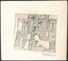 Okas, Evald (1915-2011): Ex Libris Leida Soom, Rézkarc, Papír, Jelzett, 10×3 Cm - Otros & Sin Clasificación