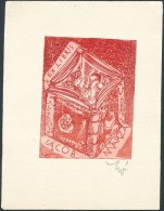 Molnár Dénes (1947-2000): Ex Libris Jacob Marza Rézkarc, Papír, Jelzett,  / Etched,... - Otros & Sin Clasificación