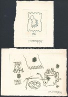 Mart Lepp (1947-). Rézkarc, Papír, Jelzett  / Etched Bookplates 9x6, 9x13 Cm - Other & Unclassified