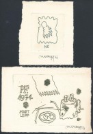 Mart Lepp (1947-). Rézkarc, Papír, Jelzett  / Etched Bookplates 9x6, 9x13 Cm - Otros & Sin Clasificación