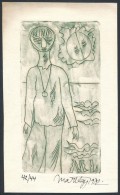 Mart Lepp (1947-): Ex Libris. Rézkarc, Papír, Sorszámozott, Jelzett, 14×7.5 Cm - Other & Unclassified