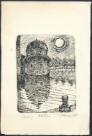 Valter Kraner (1907 - 1997) Ex Libris, Vadstena Akadémia. Rézkarc, Papír, Jelzett, 9.5x7 Cm - Otros & Sin Clasificación