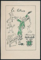 Jász-Faragó Sándor (1888-1968): Ex Libris Aleander. Klisé, Papír, Jelzett A... - Other & Unclassified