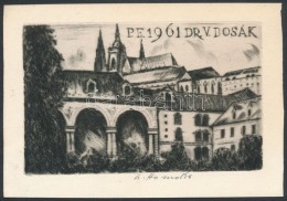 Antonin Homolka (1909-1964): Újévi Ex Libris, PF 1961 Dr. V. Bosák. Praha, Valdstejnská... - Other & Unclassified