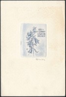 Feszt László (1930-2013): Ex Libris Gábor Dénes, Virág. Rézkarc,... - Otros & Sin Clasificación