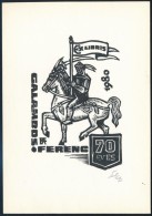 Fery Antal (1908-1944): Galambos Ferenc 70 éves - Ex Libris. Linó, Papír, Jelzett, 15x10,5 Cm - Other & Unclassified