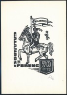 Fery Antal (1908-1944): Galambos Ferenc 70 éves - Ex Libris. Linó, Papír, Jelzett, 15x10,5 Cm - Otros & Sin Clasificación