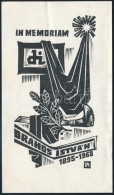 Fery Antal (1908-1944): In Memoriam Drahos István Ex Libris. Klisé, Papír, Jelzett A... - Other & Unclassified