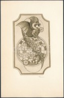 Dániel Viktor (1926-): Ex Libris Gombos László. Rézkarc, Papír, Jelzett, 10x6 Cm - Altri & Non Classificati