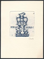 Cseh Gusztáv (1934-1985) Ex Libris Sziklay Árpád. Rézkarc, Papír, Jelzett, 6x6... - Sonstige & Ohne Zuordnung