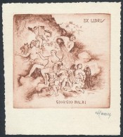 Attilio Cavallini (1888 - 1946). Ex Libris Dr. Giorgio Balbi. Rézkarc, Papír, Jelzett, 9×9 Cm - Other & Unclassified