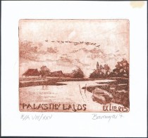 Baranyai Ferenc (1945-): Ex Libris Palásthy Lajos, Tiszatáj Vadlúdakkal.... - Other & Unclassified