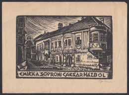 Sterbenz Károly (1901-1993): Emlék A Soproni Caesar Házból. Linó, Papír,... - Otros & Sin Clasificación