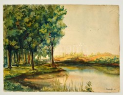 Rudnyánszky Jelzéssel: Tó Part. Akvarell, Papír, 24×32 Cm - Other & Unclassified