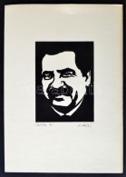 M. Kiss József (1935-1999): Móricz Zsigmond. Fametszet, Papír, Jelzett, 14×10 Cm - Otros & Sin Clasificación