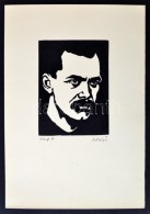 M. Kiss József (1935-1999): József Attila. Fametszet, Papír, Jelzett, 14×10 Cm - Other & Unclassified