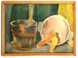 Márffy Jelzéssel: Kukoricás Csendélet. Akvarell, Papír, üvegezett Keretben,... - Other & Unclassified