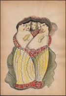 Kádár Jelzéssel: Hölgyek, Akvarell, Papír, 43×30,5 Cm - Otros & Sin Clasificación