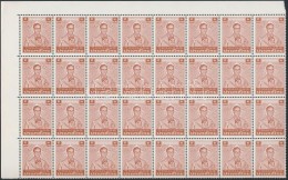 ** 1985 Forgalmi: Bhumibol Aduljadeh Király ívsarki 32-es Tömb (rozsda/stain) Mi 1117 A X X - Autres & Non Classés