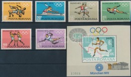 ** 1972 Müncheni Nyári Olimpia Sor Mi 3012-3017 + Blokkpár 93-94 - Otros & Sin Clasificación