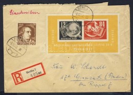 1950 Debria Blokk Ajánlott Levélen Az NSZK-ba / Mi. Block 7 With Additional Franking On Registered... - Other & Unclassified