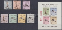 ** 1965 Tokiói Olimpia Sor Felülnyomással Mi 805 AII-811 AII + Blokk Mi 30 AI - Otros & Sin Clasificación