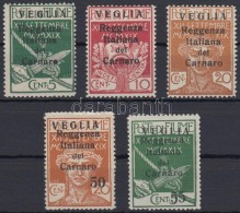 * Carnaro-sziget 1920 5 Klf Forgalmi Mi 28-30 II, 32-33 II - Altri & Non Classificati