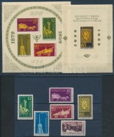 ** 1959 80 éves A Posta Szolgálat Sor Mi 1104-1109 + Blokk 5-6 - Altri & Non Classificati