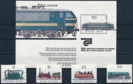 ** 1985  Mozdony Sor Mi 2222-2225 + Blokk Mi 55 - Otros & Sin Clasificación