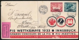 1933 Expressz Levél FIS Bélyegekkel és Alkalmi Bélyegzéssel / Express Cover With... - Otros & Sin Clasificación