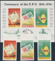 ** 1974 100 éves Az UPU Vágott Sor Mi 182-184 + Blokk 10 - Autres & Non Classés