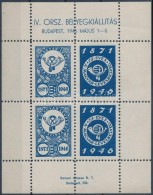 ** 1946/1aa IV. Országos Bélyegkiállítás I. Emlékkisív  (4.500) - Otros & Sin Clasificación